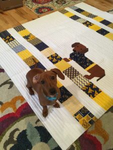 Team - Susie McKinney - Bio Photo Of Dog On Quilt